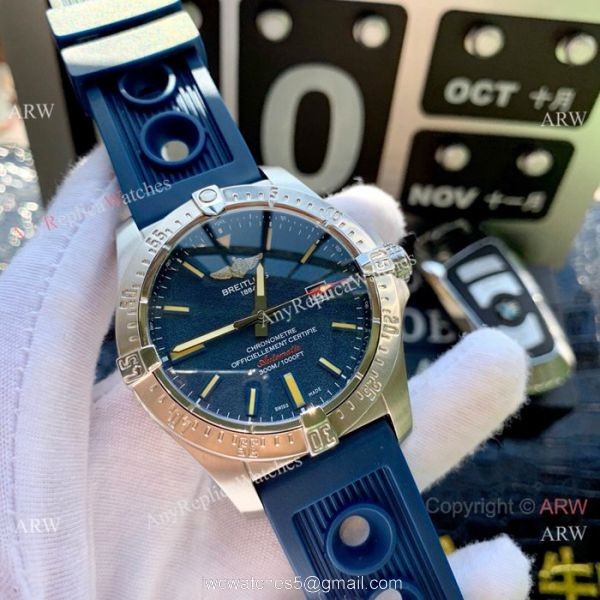 Copy Breitling Avenger II Seawolf Watches Black Dial w Blue hand 4