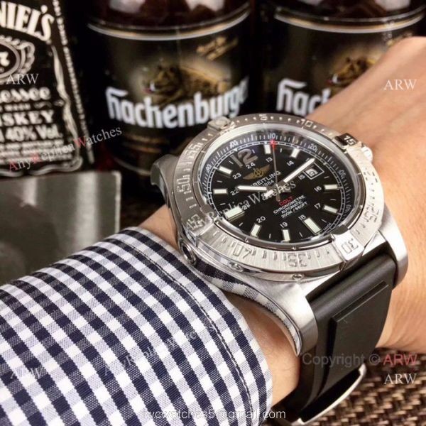 Fake Breitling COLT Automatic Blue Dial Blue Rubber Band Mens Watch 4