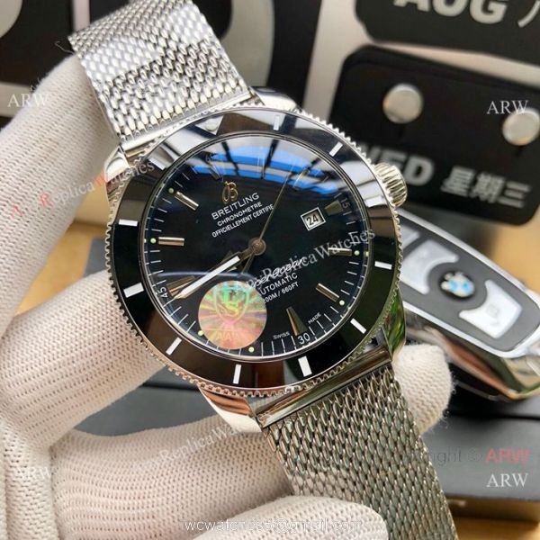 New replica Breitling Superocean Heritage Automatic Watches Blue Bezel White Dial 42mm 4