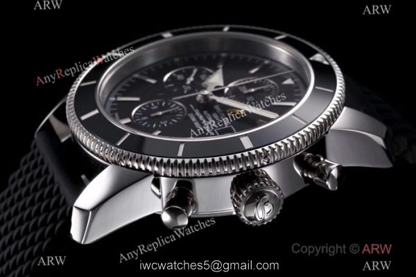Swiss Copy Breitling Superocean Heritage Asia 7750 Watch SS Black Face 4