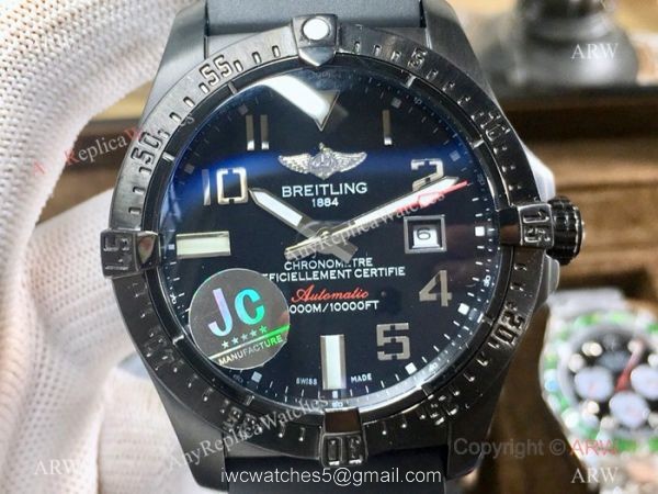 Swiss Quality Replica Breitling Watch Avenger II Seawolf SS Case Arabic Markers 4