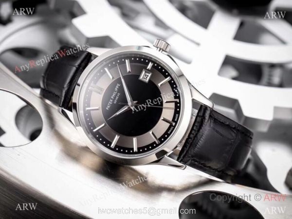 Fake Patek Philippe Calatrava 42mm Watch Rose Gold Bezel 4