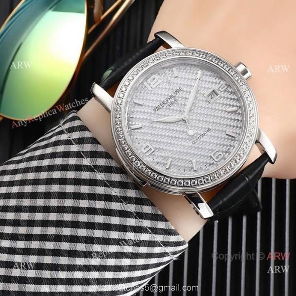 New Style Patek Philippe Calatrava Gray Dial Rose Gold Watches 4