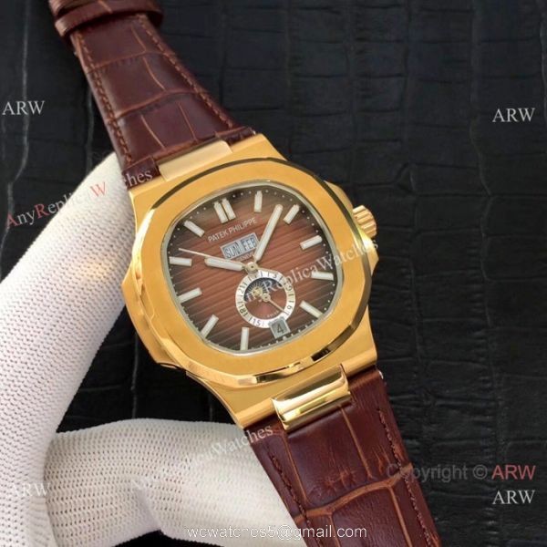 Top Grade Replica Patek Philippe Nautilus Annual Calendar 39.5mm Watch Yellow Gold 4