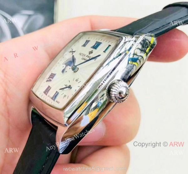 Fake Patek Philippe grand complications 40mm Watch Rose Gold Black Face 4