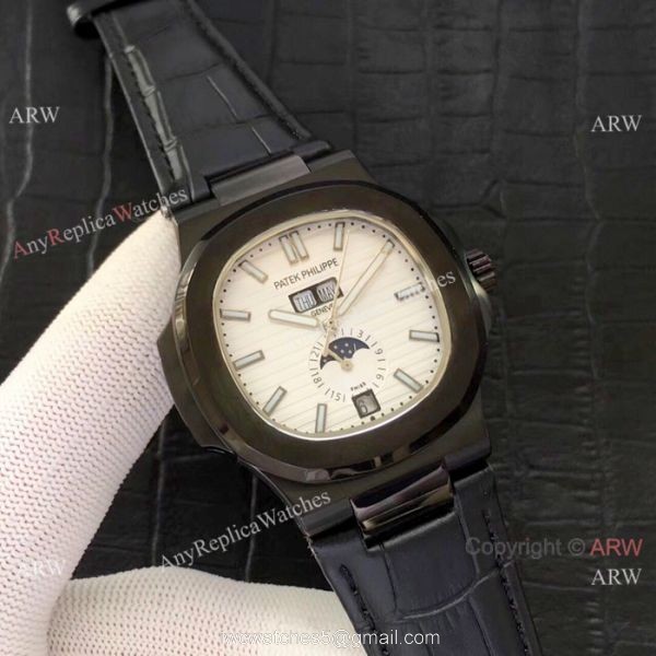 High Qaulity Replica Patek Philippe Nautilus Annual Calendar All Black Watch 4