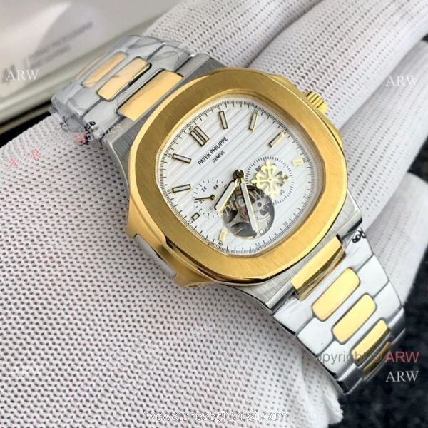High End Patek Philippe Nautilus White Face Tourbillon Copy Watch For Men 4