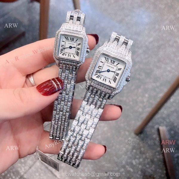 Copy Cartier Panthere de Iced Out Watches Stainless Steel 4