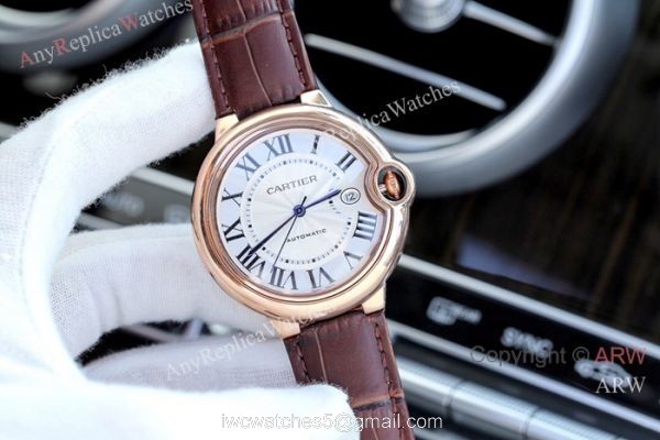 Fake Cartier Ballon Bleu Brown Dial 41mm Watches Swiss Quality 4