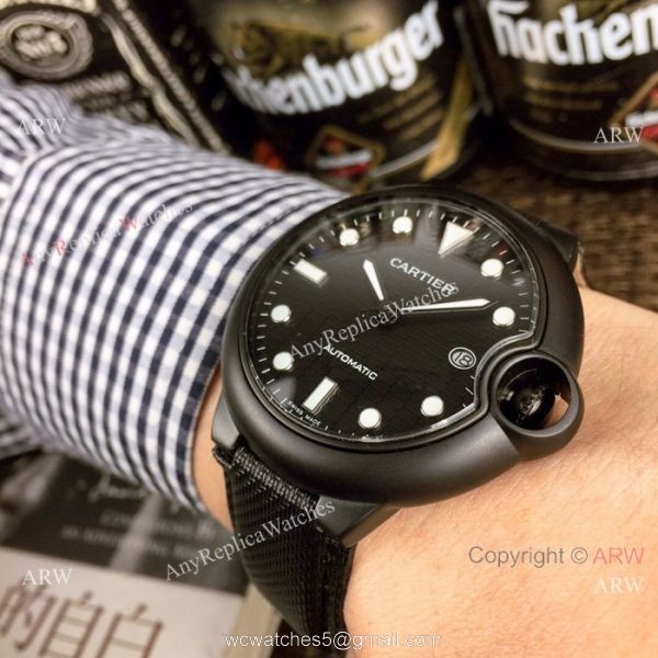 Replica Cartier Ballon Bleu de Black PVD watches New Model 4