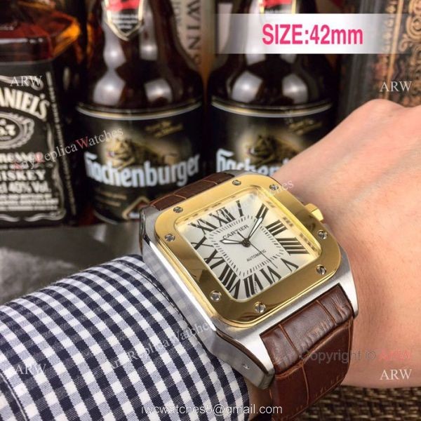 Cartier Santos 100th Anniversary Rose Gold Replica watch for Sale 4