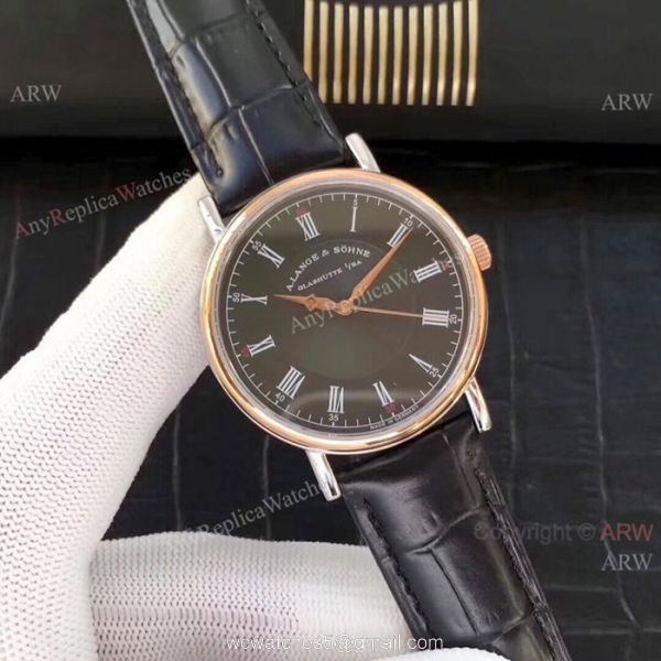 Copy A.Lange Sohne Black Dial Men Watches Swiss Quality 4