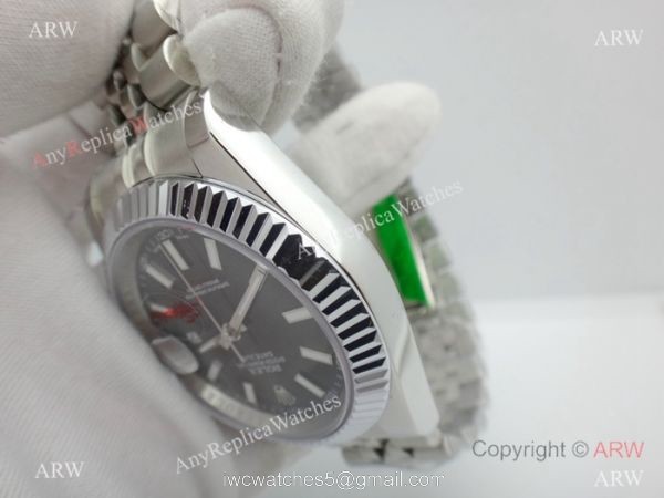Copy Rolex Datejust Jubilee Stainless Steel Black Dial 40mm Watch 4