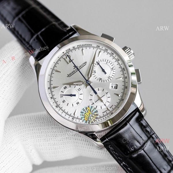Swiss Copy Jaeger-LeCoultre Master Chronograph Watch Silver Dial 2020 New 4