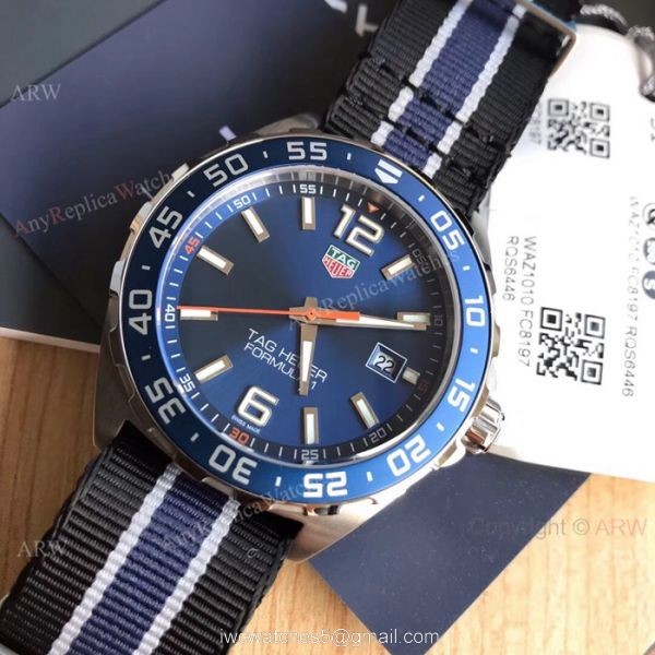 Copy TAG Heuer Formula 1 Swiss Quartz Watch Blue Dial Nylon Strap 4