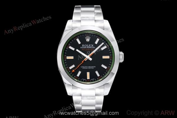EX Factory Rolex Milgauss Swiss Eta 2836 Watch Stainless Steel Black Dial 4