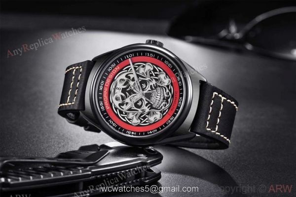 New Replica Pagani Design Black PVD Skeleton Skull Men Watch 4