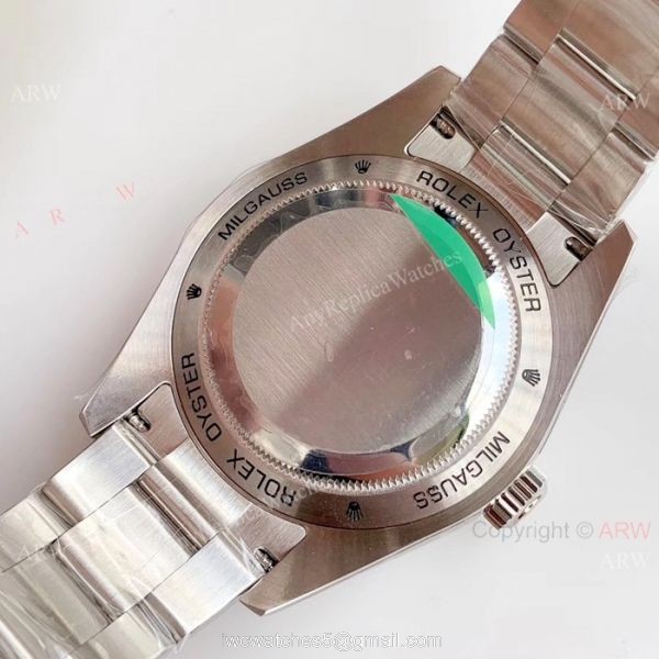 AR Replica Rolex Milgauss ETA2824 Stainless Steel Blue Dial Watch Swiss Made 4