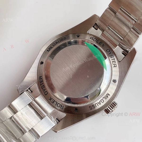 1:1 AR Replica Rolex Milgauss ETA 2824 Watch 904L Steel Black Dial 4