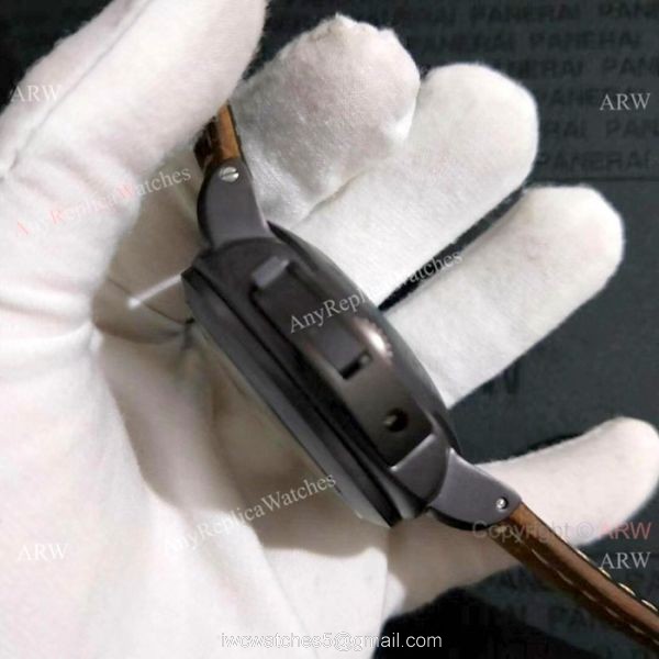 Fake Luminor Panerai GMT Ceramica Black Steel watch PAM0441 4