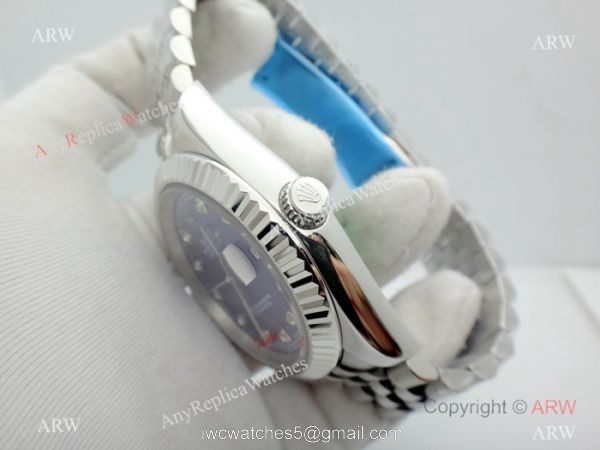 New Copy Oyster Perpetual Rolex Datejust Jubilee Stainless Steel Jubilee Blue Dial 40mm 4