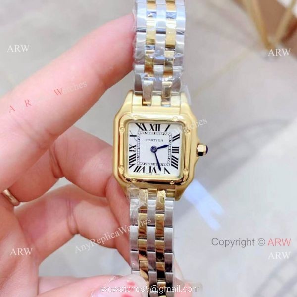 Fake Cartier Panthere de White Roman Dial Watch Small size 22mm 4