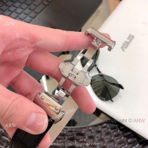 Cartier Santos 100 Diamond Replica Watch SS Full Diamond 4