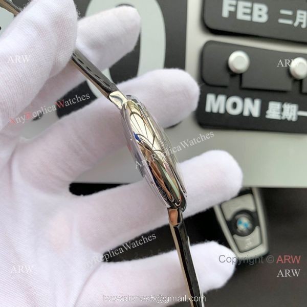 Ballon Bleu de Cartier Moonphase Copy Watch Black Leather Strap 4