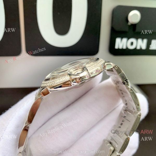 Copy Cartier Ballon Bleu Moon phase Diamond Watch Quartz Movement 4