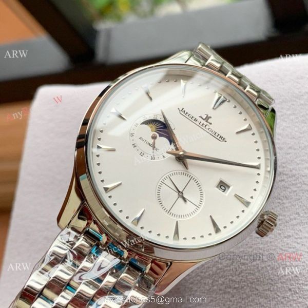 New Copy Jaeger leCoultre Moonphase Watch Two Tone Rose Gold Watch Band 4