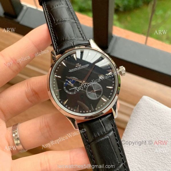 Fake Jaeger-leCoultre Moonphase Rose Gold White Dial Watch 4
