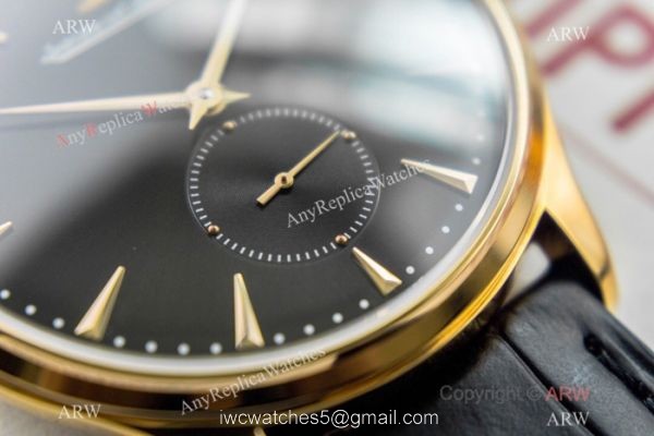 Replica Jaeger LeCoultre Master Ultra Thin Yellow Gold Black Watch Swiss Grade 1 4