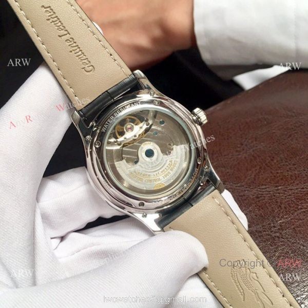 Jaeger-LeCoultre Tourbillon Silver Dial Black Leather Strap 42mm Watch 4
