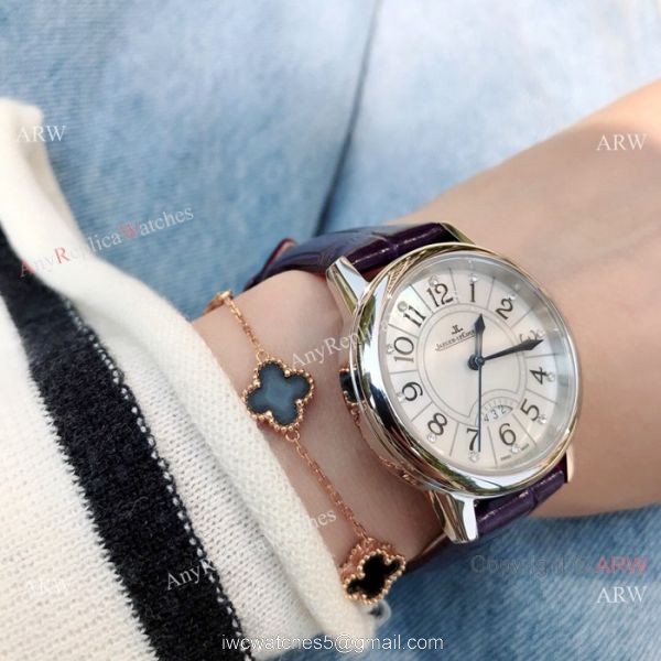 Low Price Jaeger-LeCoultre Rendez Vous Lady Watch SS Purple Leather Strap 4