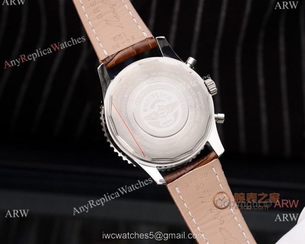 Copy Breitling Navitimer Tourbillon Watch White Dial Brown Leather Strap 4