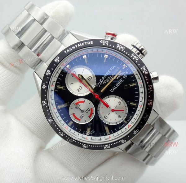 Copy TAG Heuer Carrera Calibre 16 Stainless Steel Chronograph Watch 4