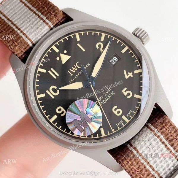 (M+) Swiss IWC Mark XVIII Replica Watch Titanium Nylon Strap 4