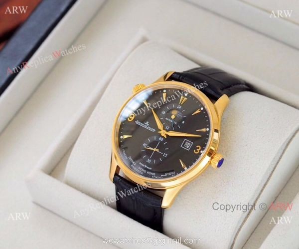 Jaeger-LeCoultre JLC Moonphase Man Stainless Steel Black Dial Watch 4