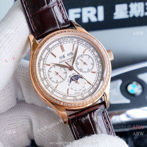 Swiss Copy Patek Philippe Base 1000 Watches Diamond Bezel 40mm 4