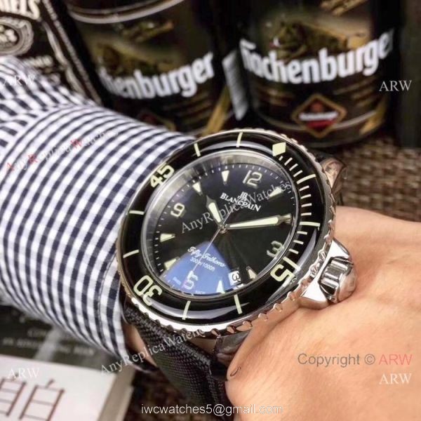 Copy Blancpain Fifty Fathoms Quartz Watch Blue Dial Blue Bezel 4