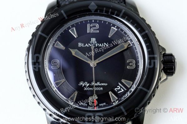 Blancpain Fifty Fathoms Automatique Black Steel Luxury Watch Swiss Grade Copy 4