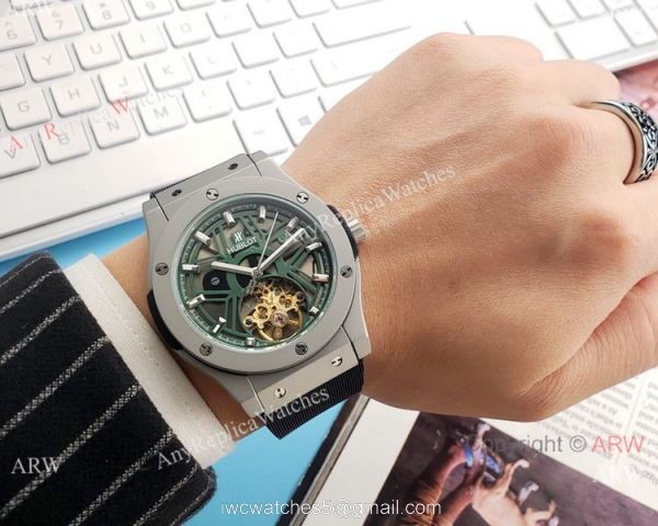 Copy Hublot Tourbillon Skeleton Big Bang Watches 43mm 4