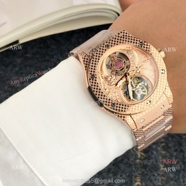 High Quality Hublot Classic Fusion Tourbillon Men Watch Rose Gold 4