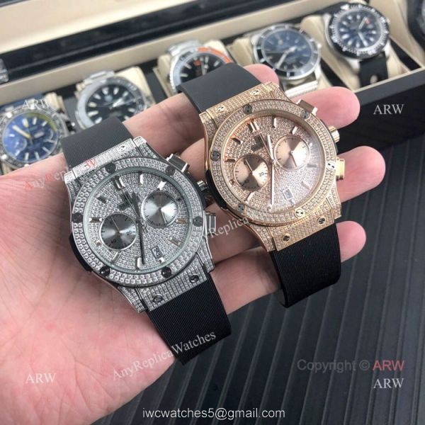 Classic Fusion Hublot Knock off Watch Rose Gold Iced Out watch 4
