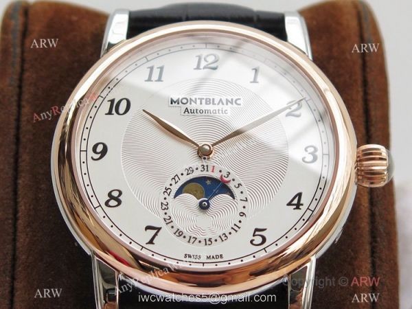 Mont Blanc Clone Star Legacy Moonphase Rose Gold Watch Montblanc AAA Watches 4