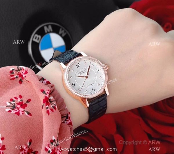 Mont Blanc Knock Off Boheme Date Rose Gold White Watch Ladies size 4