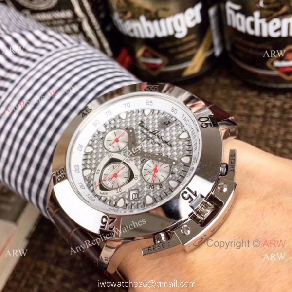 New Copy Lamborghini Herrenuhr Chronograph watch SS Black Dial 4
