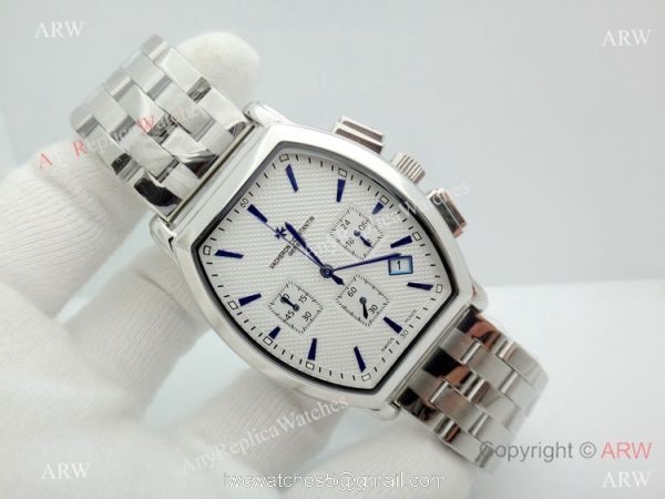 Vacheron Constantin Copy Watch Stainless steel Chronograph Blue Stick 4