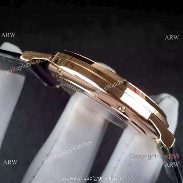 1 1 Swiss Replica Piaget Altiplano 9015 Rose Gold Black Dial Watch 4
