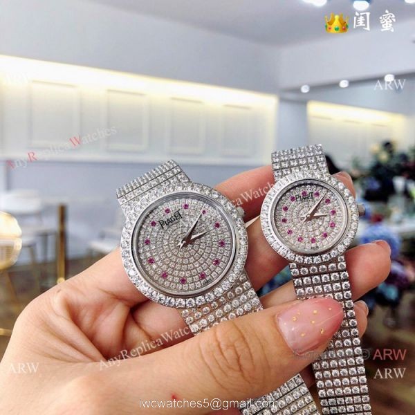 Swiss Grade Copy Piaget Polo Diamond Rose Gold Watch Ladies size 4